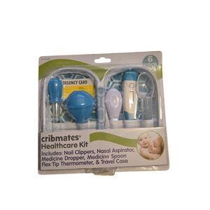 NEW IN BOX Cribmates Healthcare Kit 6 piece Baby Boy Blue With Travel Case